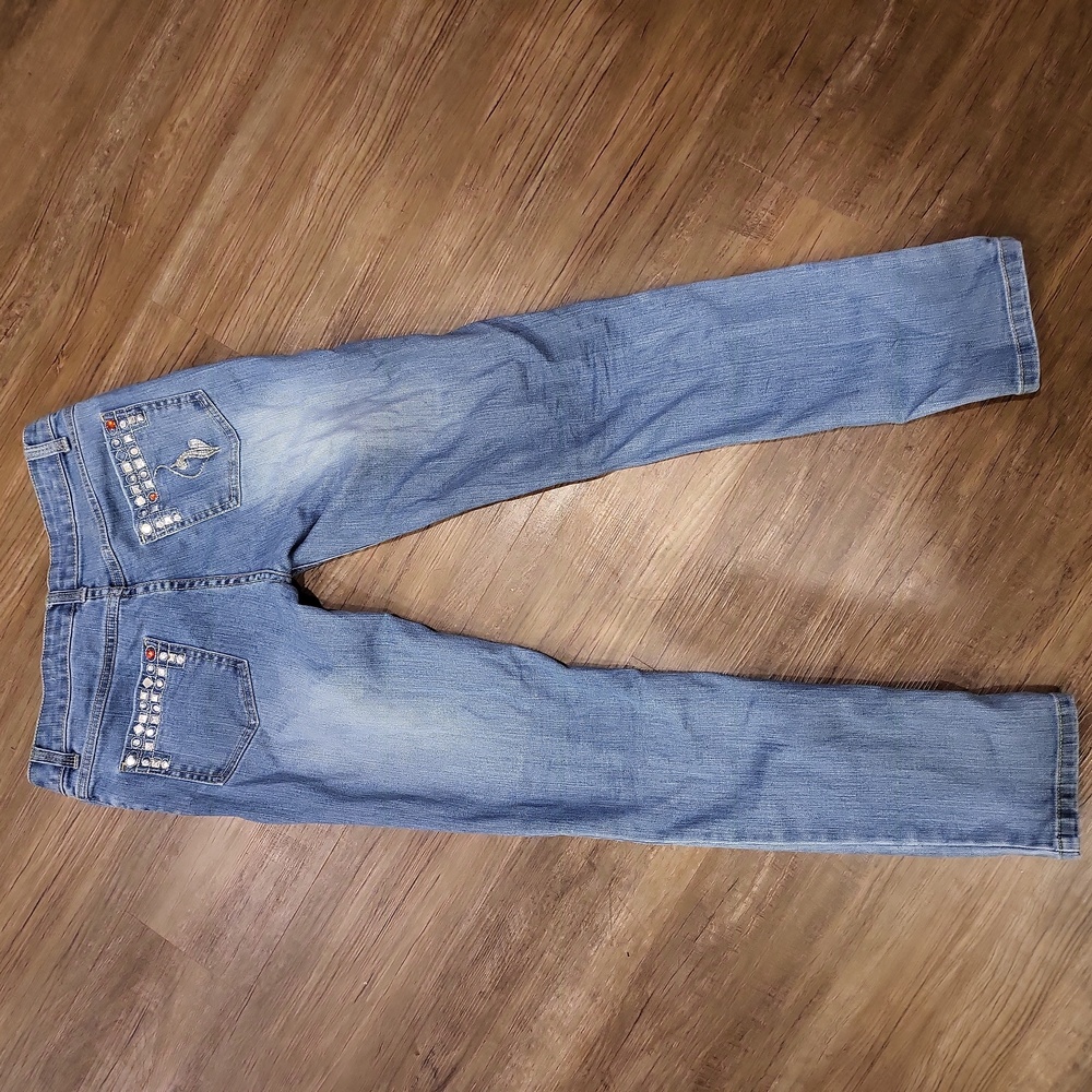 Baby Phat Blue Skinny Jeans with Natural Fading
